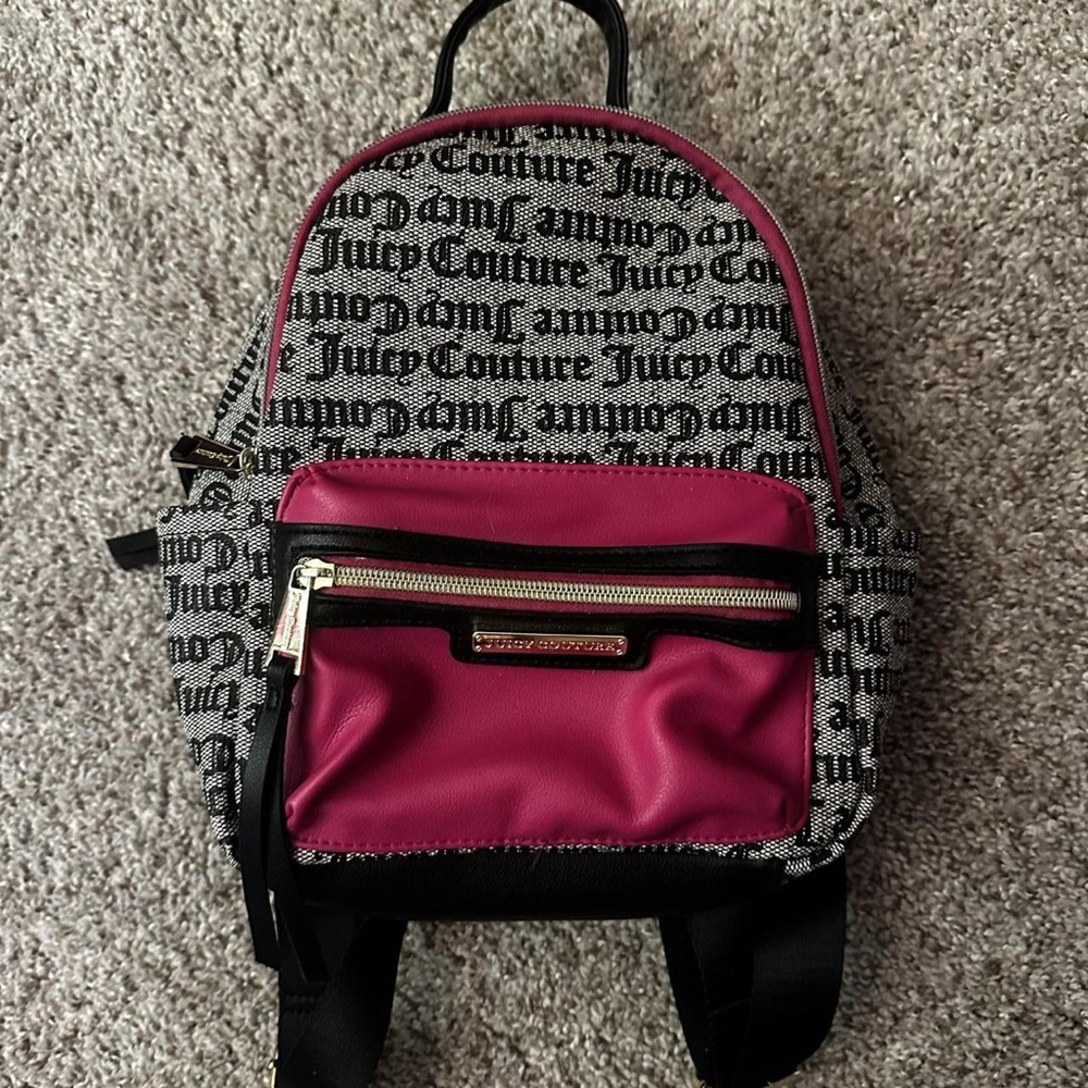 Juicy Couture Fuchsia and Black Logo Backpack
